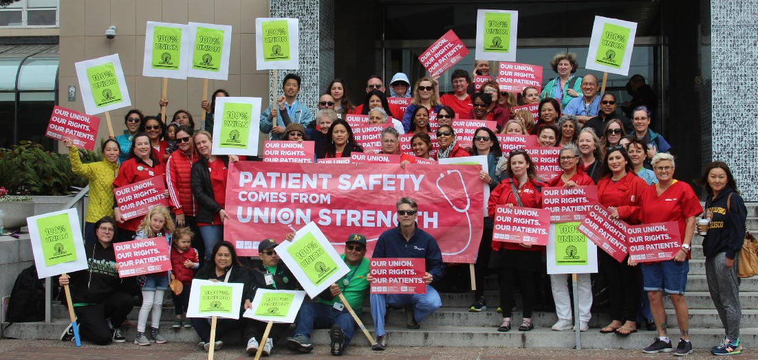 RNs and caregivers at UCSF show solidarity and strength
