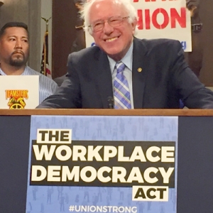 Bernie Sanders at podium