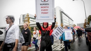Headline: Nurses reject pay offer, demand urgent mediation
