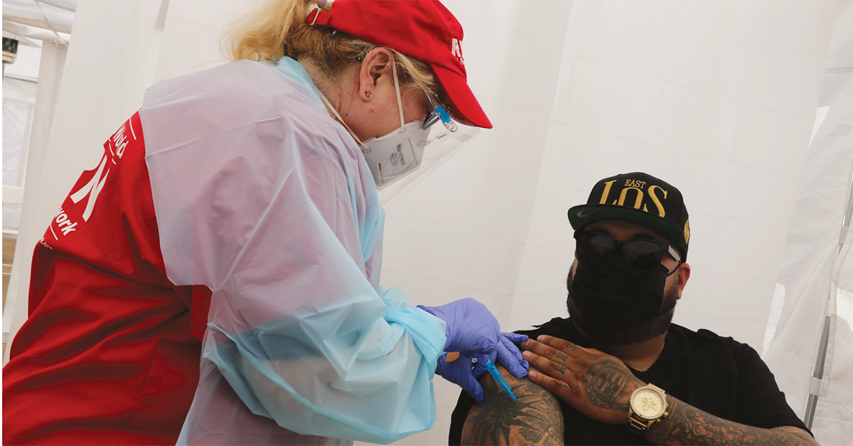 Nurse administering vaccine