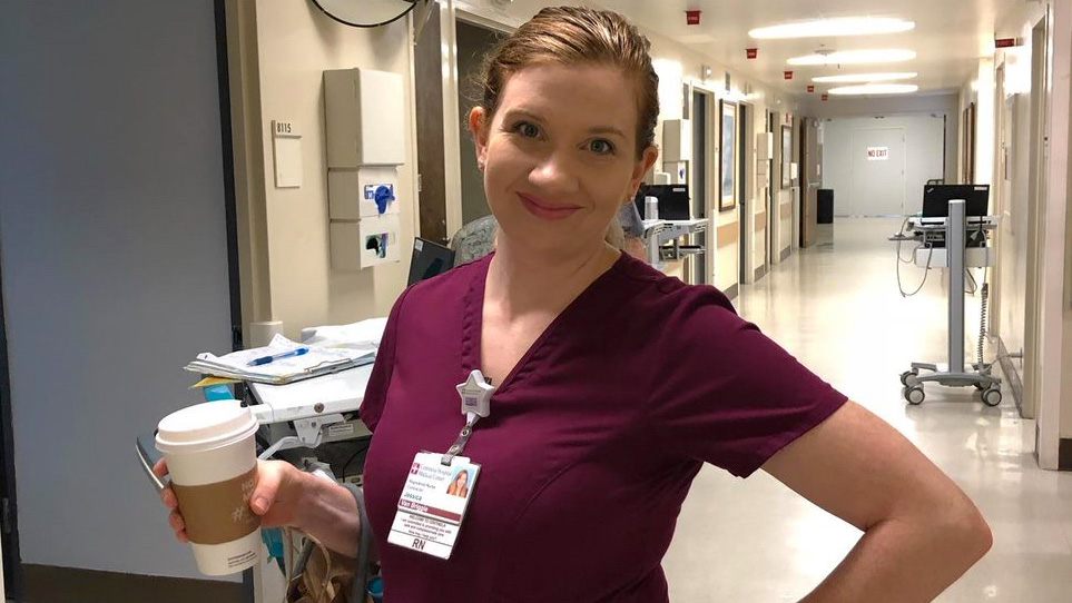 Nurse in hallway of hospital