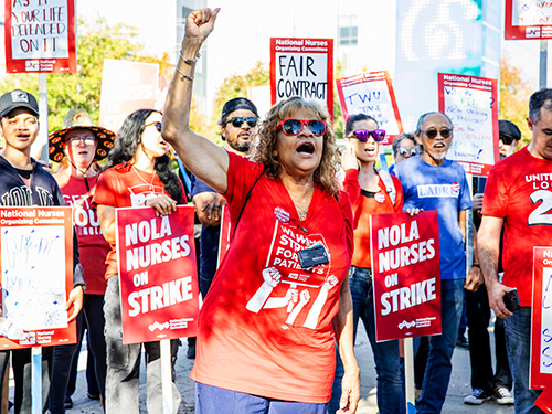 Nurses on picket line