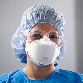 Person wearing N95 respirator
