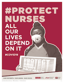 Sign "Protect Nurses, All Our Lives Depend On It"