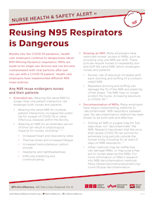 Alert: Reusing N95 Respirators is Dangerous