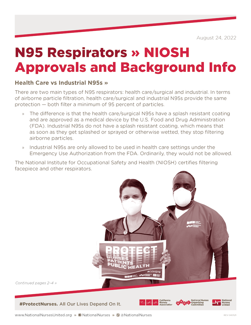 N95 Respirators » NIOSH Approvals and Background Info