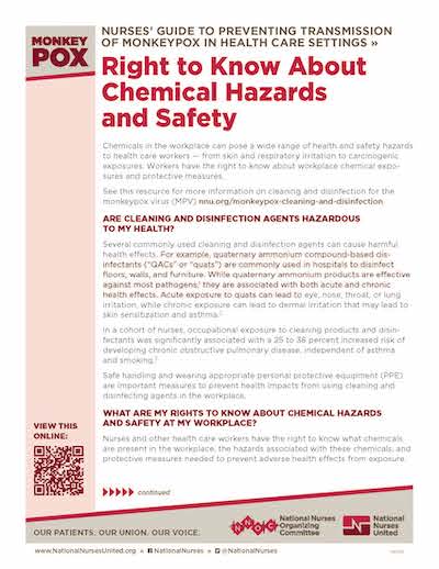 Flyer: Right to Know About Chemical Hazards and Safety