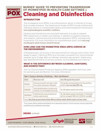 Flyer: Monkeypox Cleaning and Disinfecting