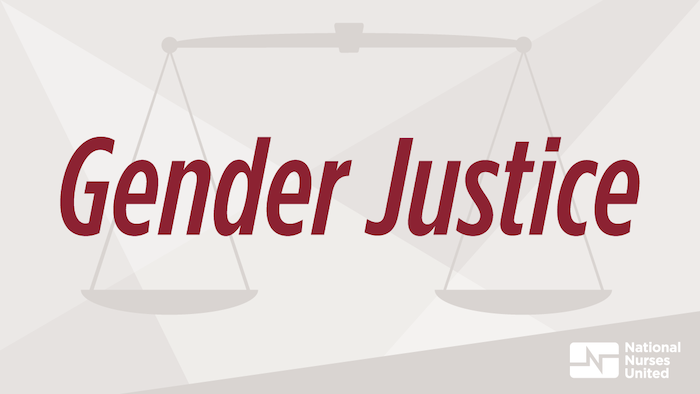 Graphic "Gender Justice" and NNU logo