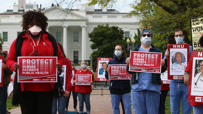 Nurses protest outside The White House