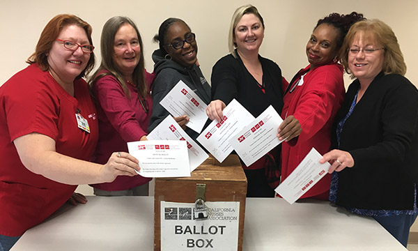 Contra Costa nurses at voting box