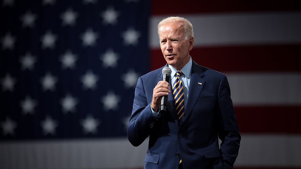 President Joe Biden in front of American flag