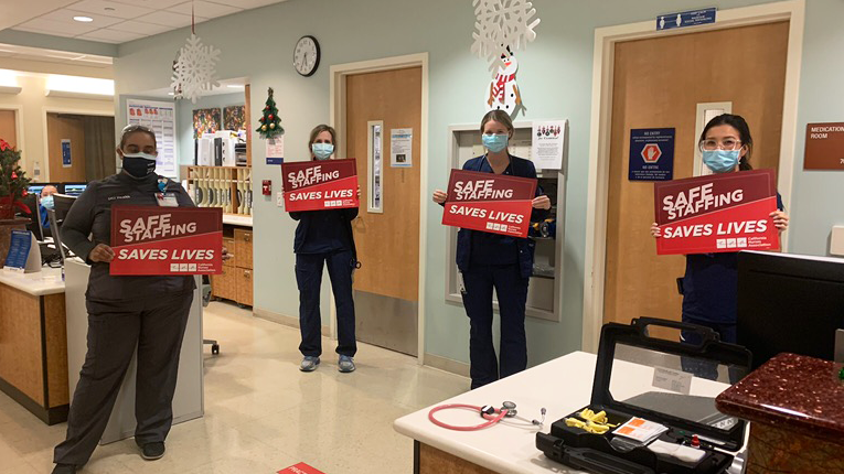 UCI Nurses hold shift change action in support of safe staffing