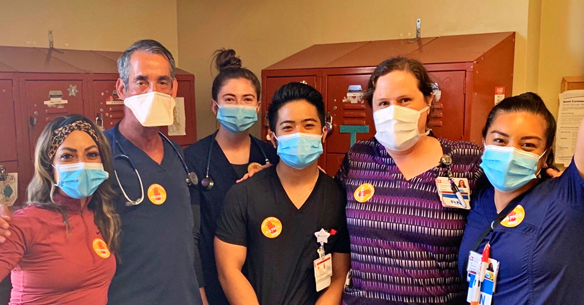 Group of Alvarado Hosptial nurses inside the hospital