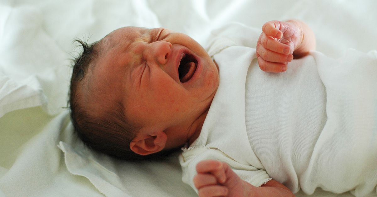 Crying newborn baby