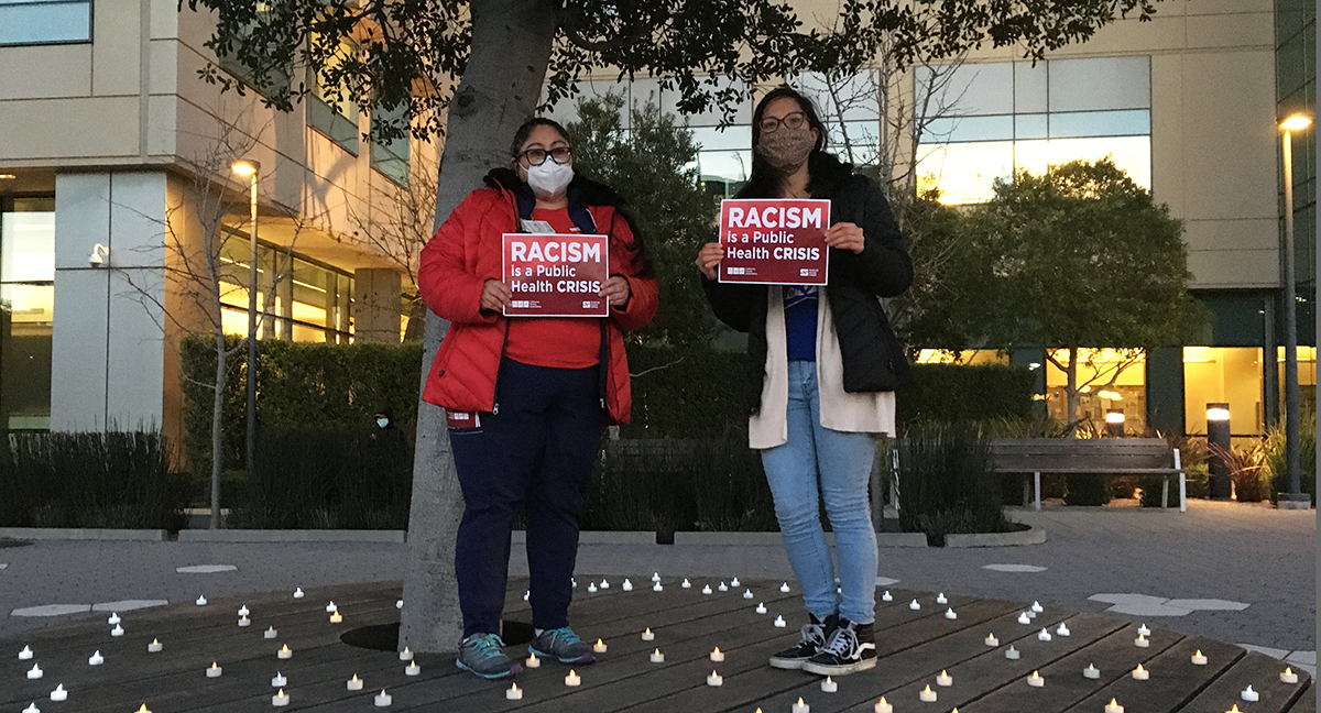 UC San Francisco RNs hold “Stop Asian Hate” action and vigil at Mission Bay campus - March 19, 2021