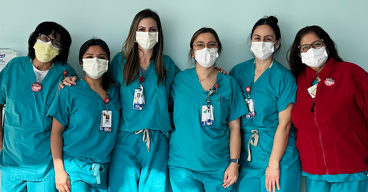 Six nurses posing for a picture