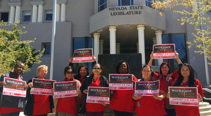 Nurses outside Nevada legislature