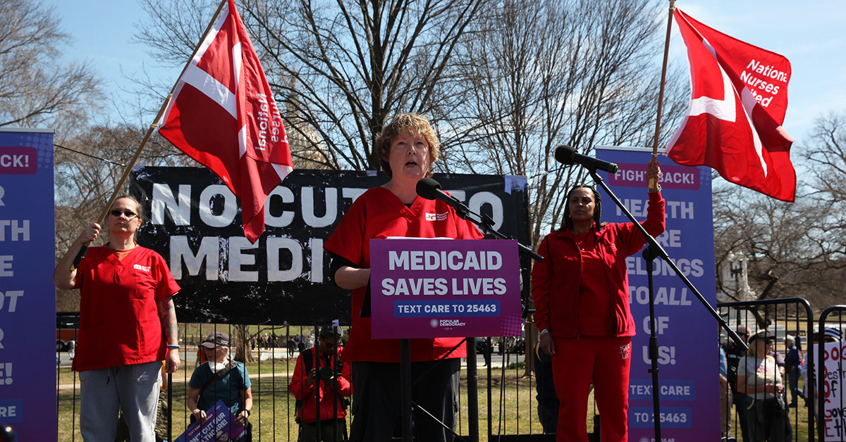nurses at a rally to stop Medicaid cuts