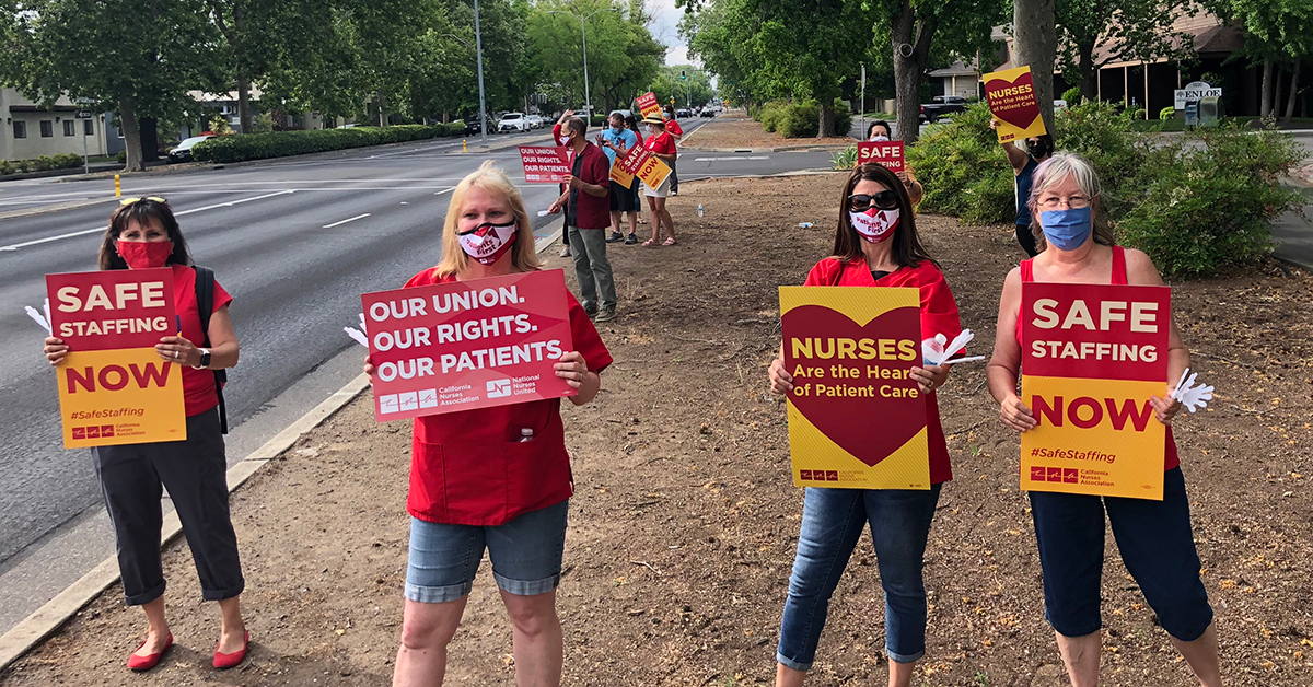 Enloe RN's hold picket for a fair contract