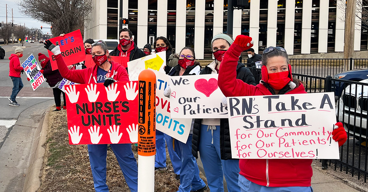 Nurses on picket line