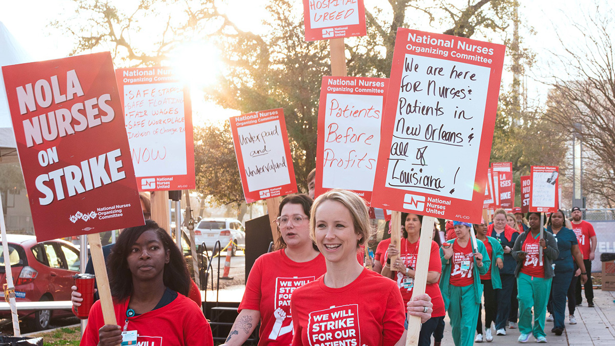 Nurses on picket line outside of UMC