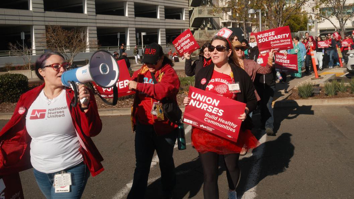 Nurses on picket line