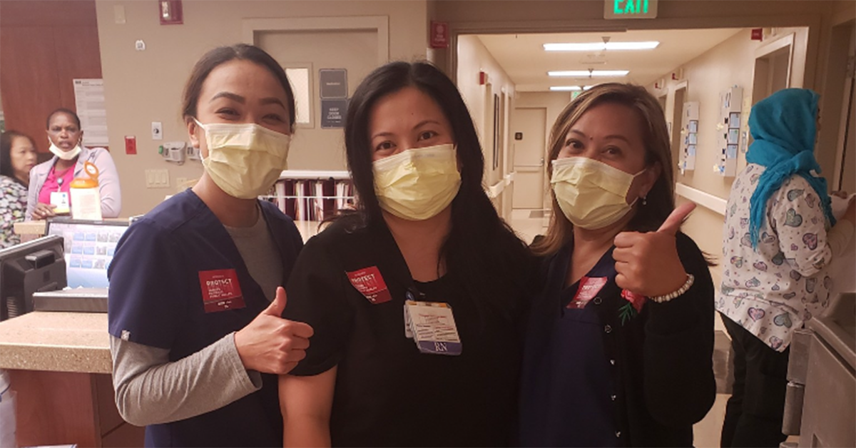 City of Hope RNs inside hosptial