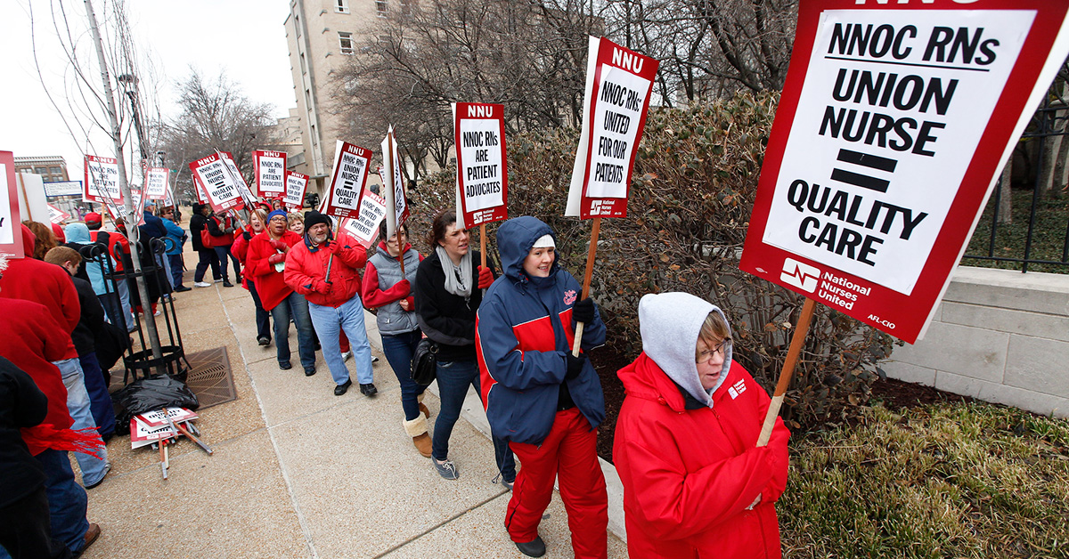 Nurses on picket line