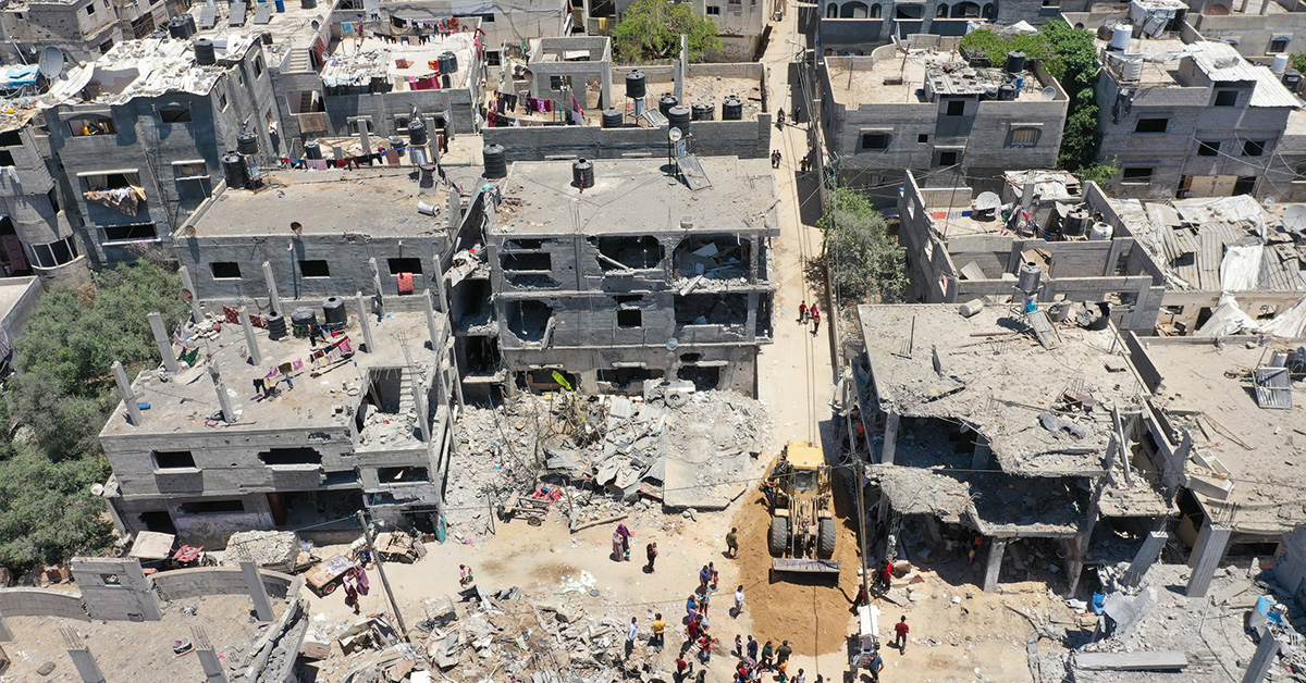 Bombed building in Gaza