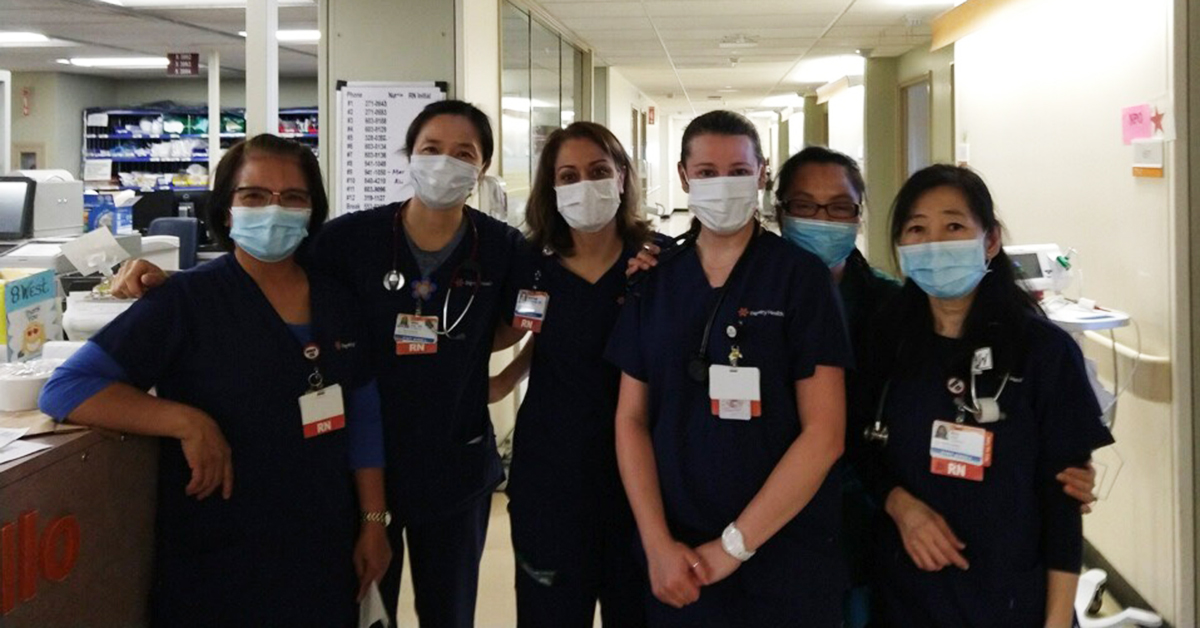 St. Mary's nurses at a nursing station