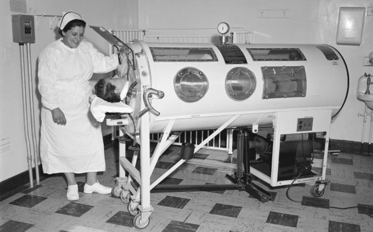 Polio iron lung