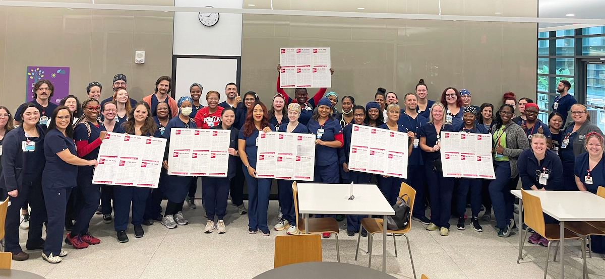 RNs at University Medical Center (UMC) in New Orleans, La., were joined by community supporters as they delivered a petition