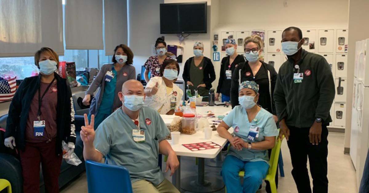 Large group of Palomar nurses inside the hospital