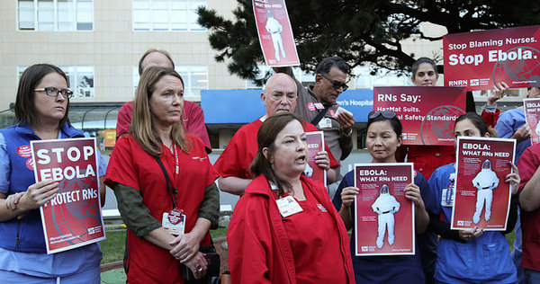 Nurses outside hospital