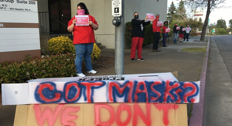 Nurses demanding PPE