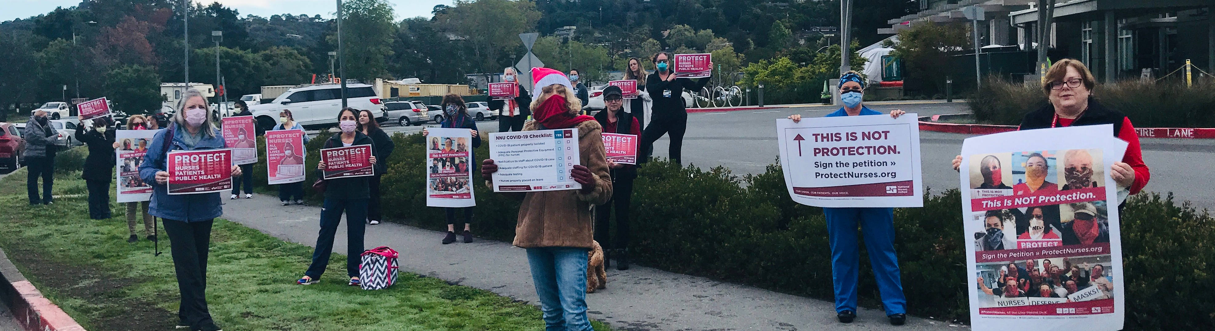 Nurses rally outside medical center