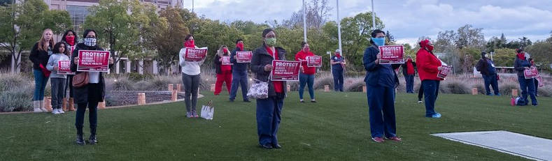 Nurses rally outside medical center