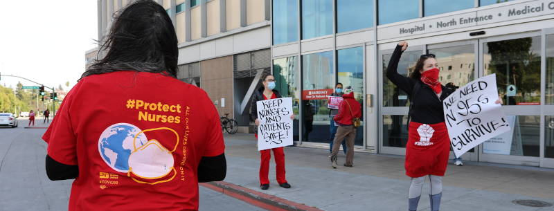 Nurses rally outside medical center