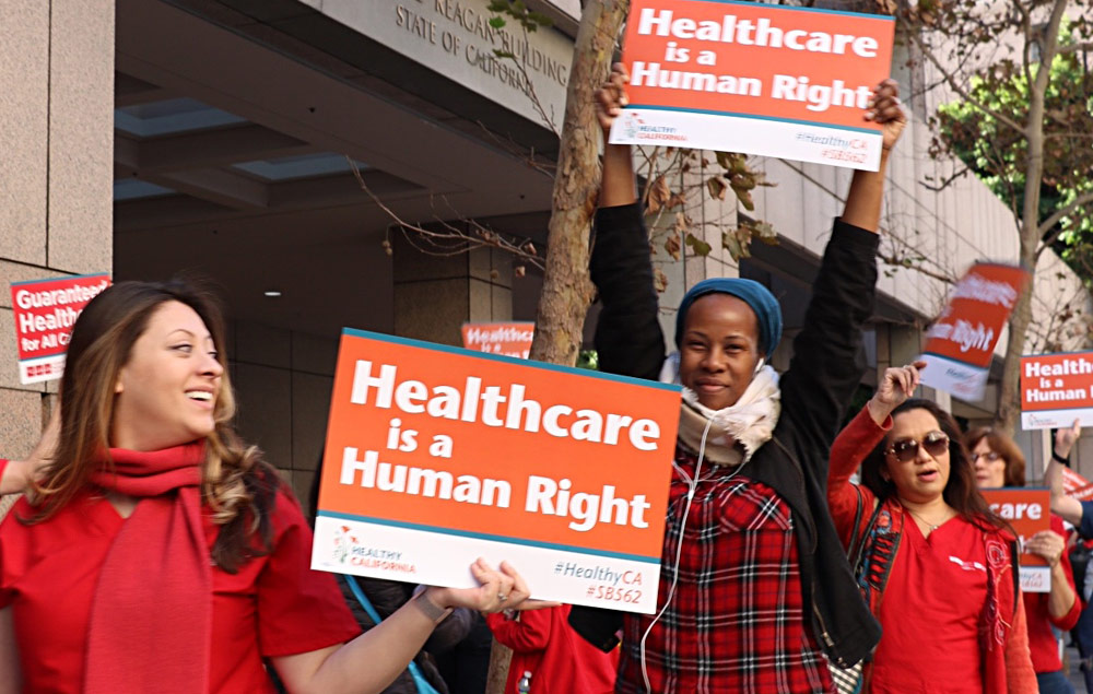 Nurses for SB562 outside Dec. 11 Select Committee Hearing