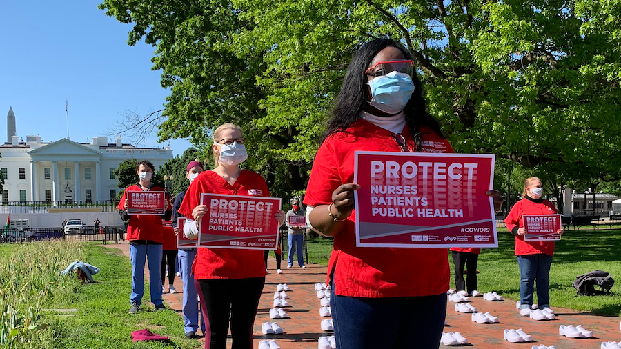 Nurses protest in front of The White House