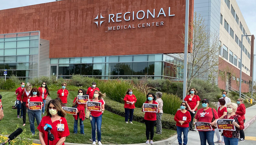 Nurses rally outside medical center