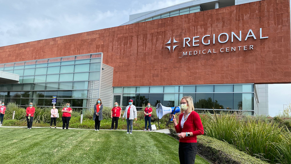 Nurses outside of HCA and Regional Medical Center of San Jose