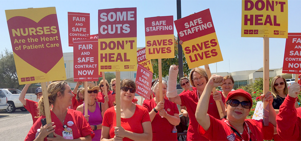 Nurses at Good Samaritan Hospital in Los Angeles