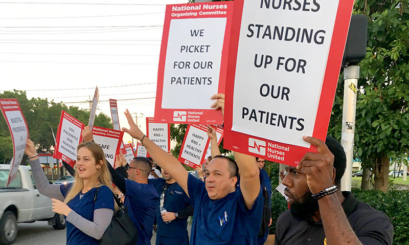 Nurses picketing