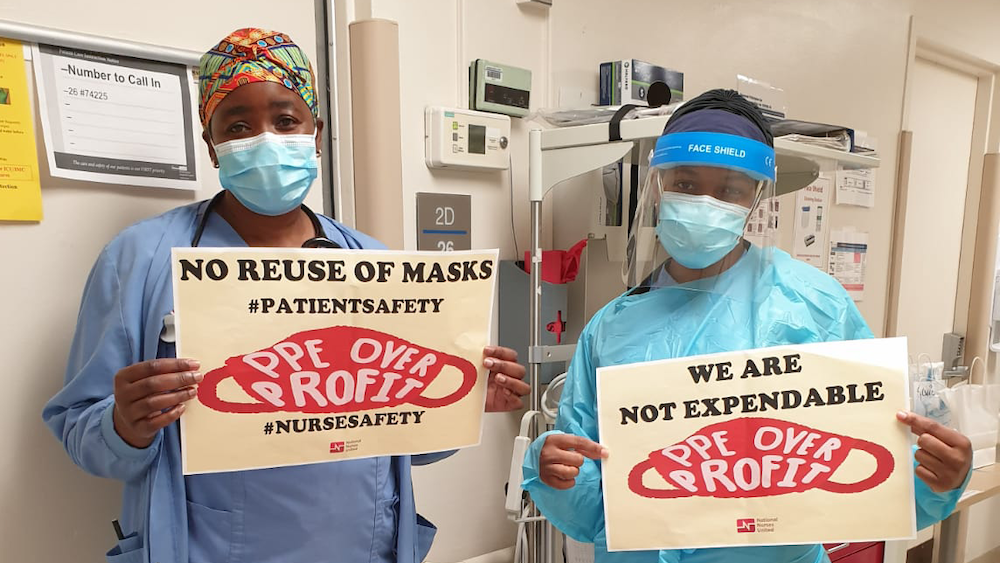 MedStar nurses hold signs "We are not expendable"