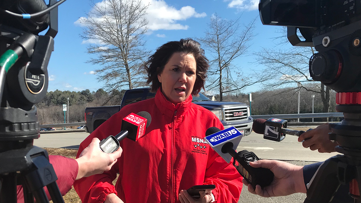 Dawn Caron, RN, Chief Steward at Northern Light Eastern Maine Medical Center, earlier today