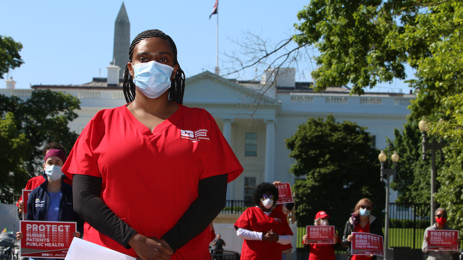 Nurses outside the White House
