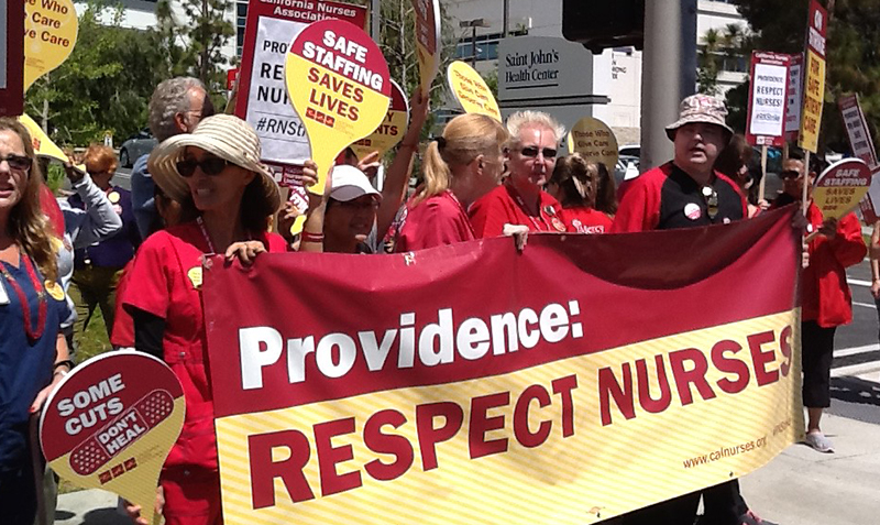 Nurses at Providence Saint John’s Health Center in Santa Monica