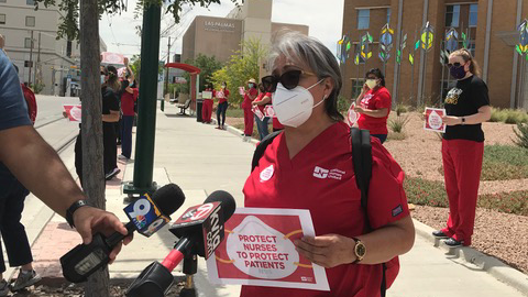 Nurse outside The Hospitals of Providence